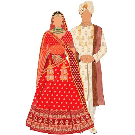 Indian wedding couple outfits standing wearing sherwani and lehenga ...