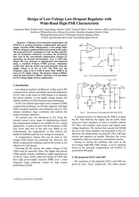 (PDF) Design of Low-Voltage Low-Dropout Regulator with Wide-Band High-PSR Characteristic