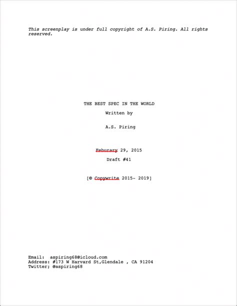 Create a Professional Screenplay Title Page in 3 Steps (2022)