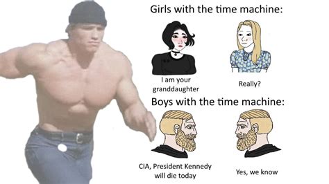 Time Travel: Is Invented / Men With a Time Machine | Know Your Meme