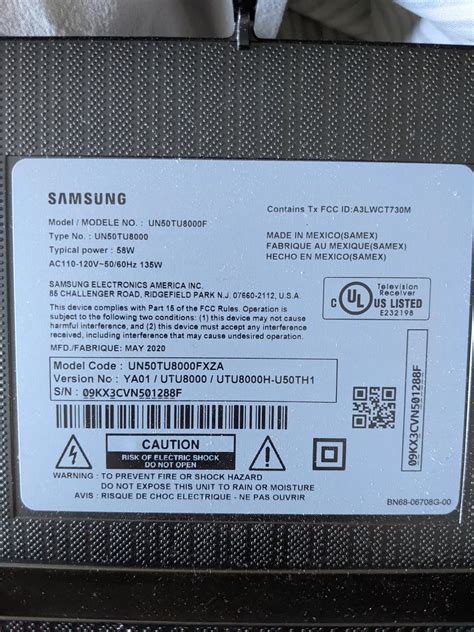 Samsung UN50TU8000FXZA - Audio but no picture : r/TVRepairHelp