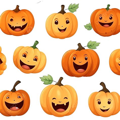 Seamless Pattern With Emotional Pumpkins For Halloween, Pumpkin Pattern, Seamless Wallpaper ...