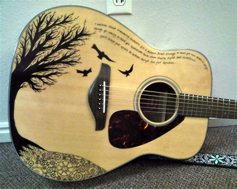 Sharpie art on guitar Acoustic Guitar Art, Music Guitar, Cool Guitar, Guitar Tabs, Guitar Chords ...