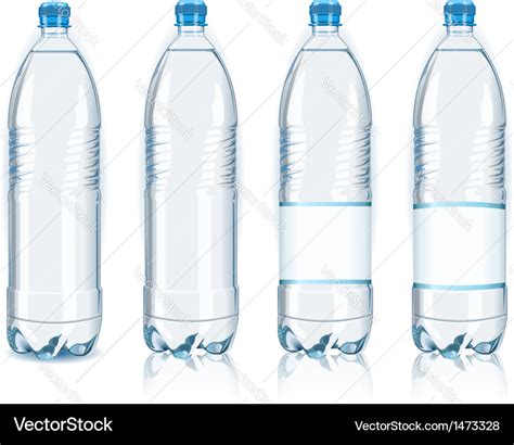 Four plastic bottles with generic labels Vector Image