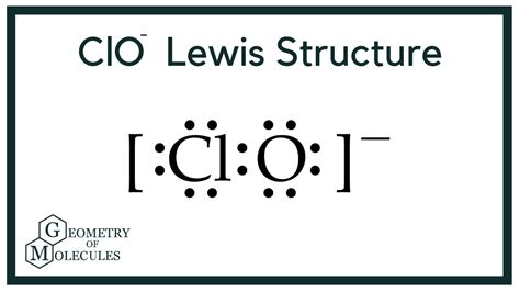 ClO- Lewis Structure (Hypochlorite Ion) | Lewis, Molecules, Molecular