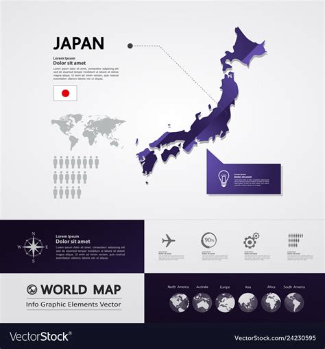 Japan map Royalty Free Vector Image - VectorStock