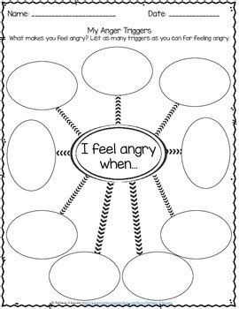 Anger Triggers Worksheet For Kids