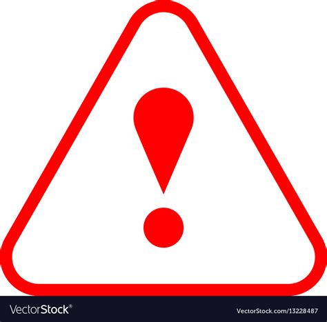 Red triangle exclamation mark icon warning sign Vector Image