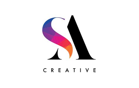 SA Letter Design with Creative Cut and Colorful Rainbow Texture 9952154 Vector Art at Vecteezy