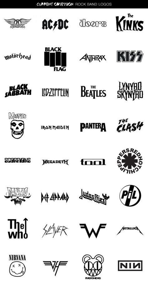 Current Obsession: Rock Band Logos | Cool Material | Band logos, Rock bands, Rock band logos