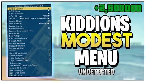 Gta 5 Online Mod Menu PC | Kiddions Mod Menu | Undetected - YouTube