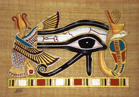 The Protective Eye of Horus Papyrus Painting