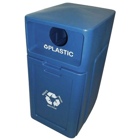 HUBERT® 39 gal Blue Plastic Pull-Out Recycle Bin For Plastic - 26"L x 20"W x 40"H