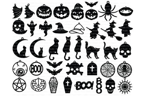 42 Halloween Earrings SVG, Halloween Earrings Template Bundle SVG By ...