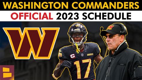 2023 Washington Commanders Schedule: Week 1 vs. Cardinals, Primetime ...