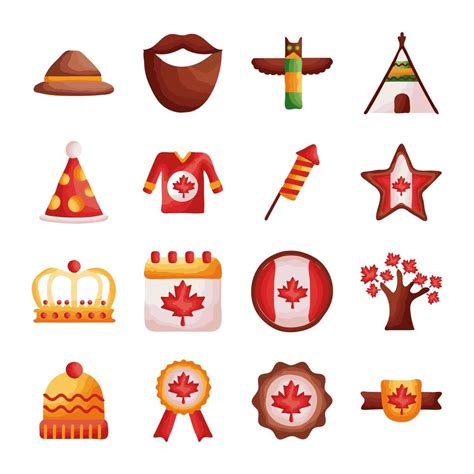 bundle of canadian set icons 2457074 Vector Art at Vecteezy