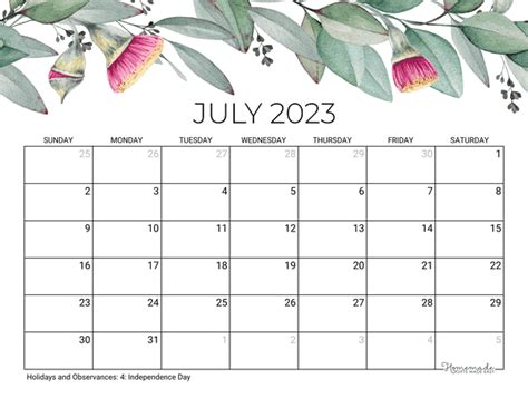 Calendar 2023 Printable Free Monthly July – Get Calendar 2023 Update