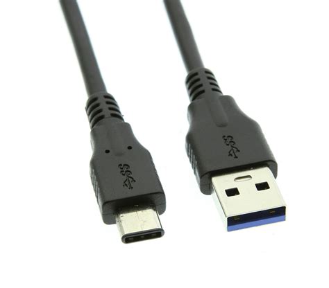 USB-C Type A to C USB 3.0 3ft Black Cable