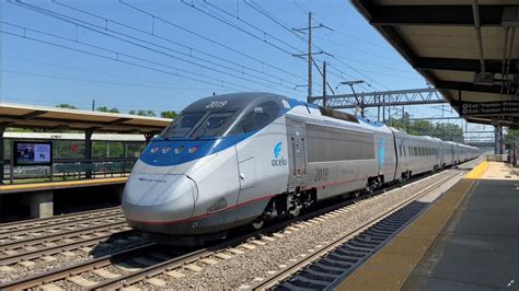 Amtrak High Speed 125 MPH to 150 MPH Northeast Corridor Trains @ Princeton Junction (5/31/22 ...