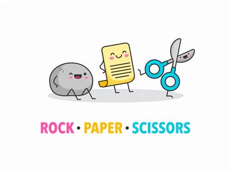 Descargar Personajes de dibujos animados piedra papel tijeras Vector ...