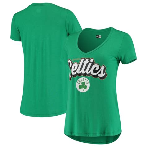 NBA Boston Celtics New Era Women's Wordmark V-Neck T-Shirt â€“ Kelly Green