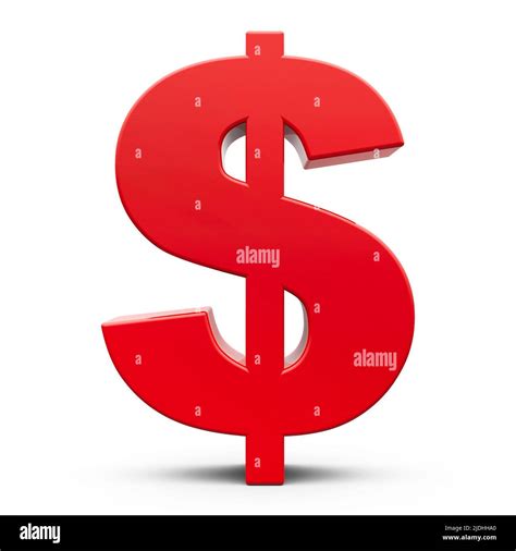 Red Dollar sign isolated on white background, three-dimensional ...