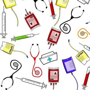 Nurse Tools wallpaper - hot4tees_bg@yahoo_com - Spoonflower