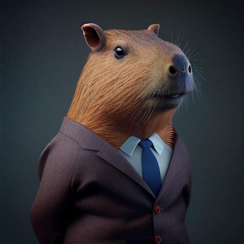 Premium AI Image | Capybara in classic suit by Generative AI