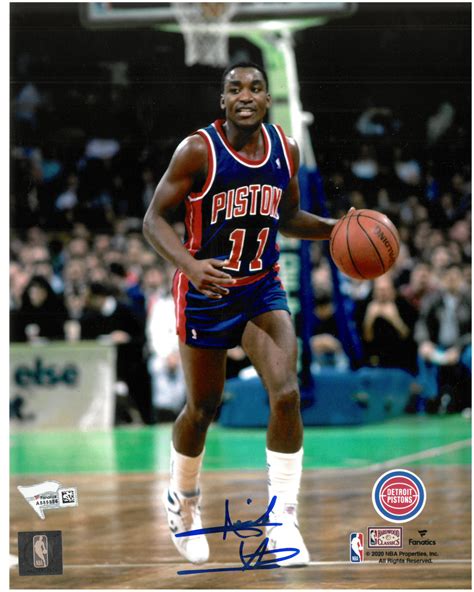 Isiah Thomas Autographed Detroit Pistons 8x10 Photo #4 - Road Action - Detroit City Sports