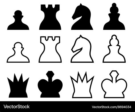 Chess pieces symbols Royalty Free Vector Image