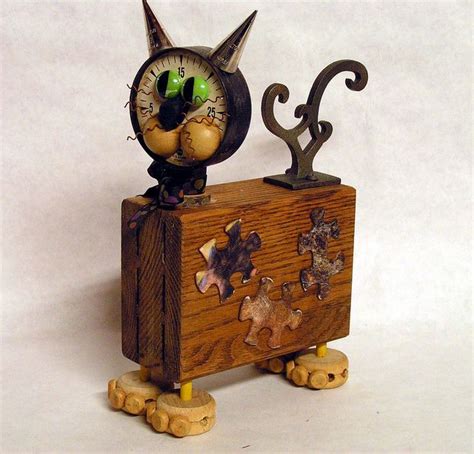 Assemblage Art Cat Toby Tuna Breath | Scrap metal art, Assemblage art ...