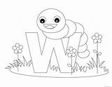 Printable Alphabet Letters With Animals w Is For WormFree  sketch template