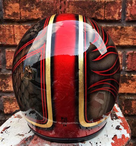 Motorcycle Helmet Cruiser Biker 3/4 Open Face Slim Fit Airbrush Painted ...