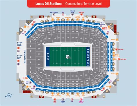 Lucas Oil Stadium Maps by Level