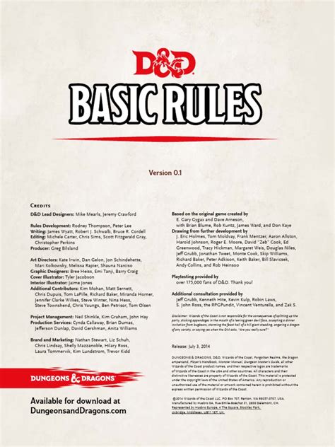 Dnd Basic Rules | Dungeons & Dragons | Tabletop Games