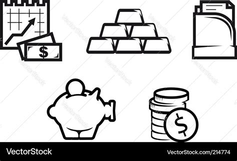 Finance and economics symbols Royalty Free Vector Image