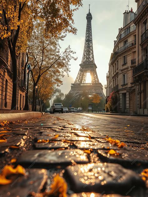 Premium Photo | Top view of the Eiffel Tower in autumn