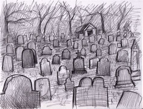 Graveyard Drawing at PaintingValley.com | Explore collection of ...