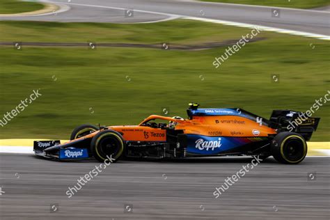 Lando Norris Mclaren Mcl35m During 2021 Editorial Stock Photo - Stock ...