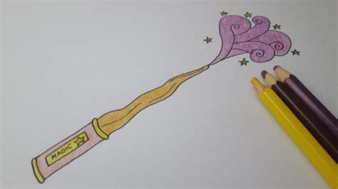 How to draw a magic wand - YouTube