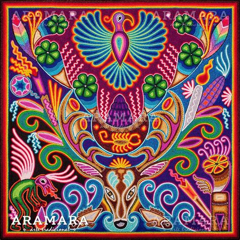 Mexican wall art, Huichol Print, Mexican decor, Huichol Art, Digital ...