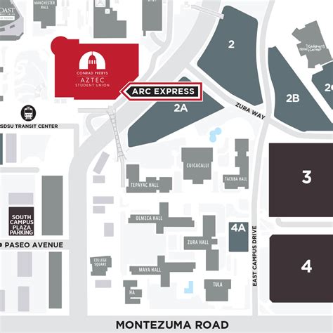 Map and Parking | Aztec Recreation | A.S. | San Diego State University