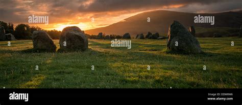 Castlerigg Stone Circle at Sunrise in Lake District Stock Photo - Alamy