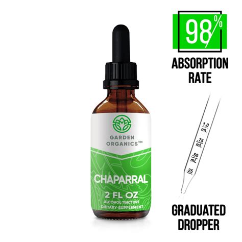 Garden Organics Chaparral Tincture Alcohol Extract, Organic Chaparral ...