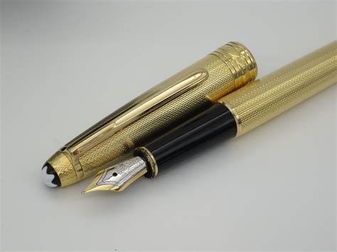 Rare Boxed Mont Blanc Meisterstuck Solitaire 164 Fountain Pen in Gold ...