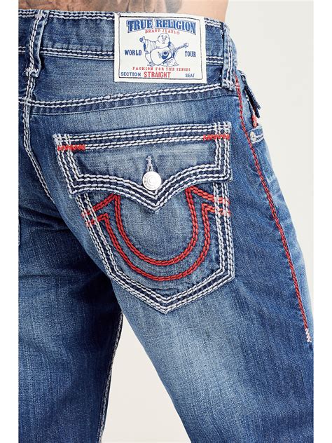 STRAIGHT FLAP RED MEGA T STITCH MENS JEAN - True Religion