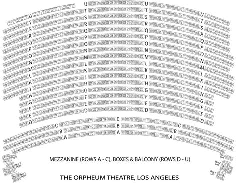 Seating Chart – Los Angeles Orpheum