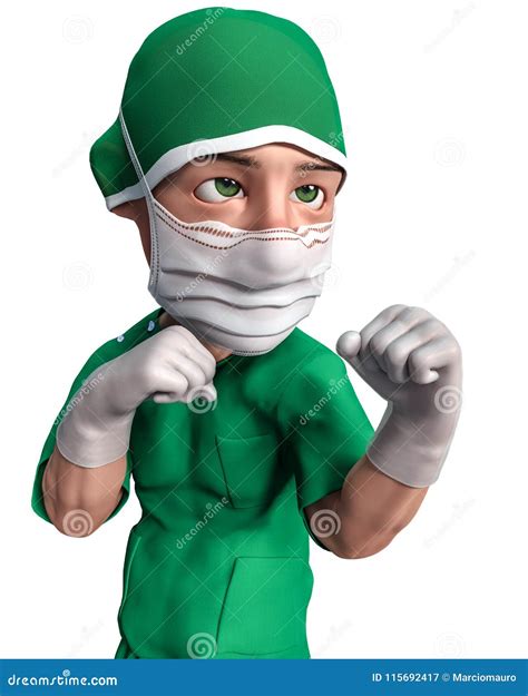 Funny doctor cartoon stock illustration. Illustration of green - 115692417