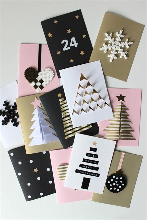 cartes de vœux pour Noël à faire soi-même en carton, décorées de sapins en 3D | Carte noel ...