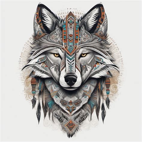 Native American Tribal Wolf Tattoo